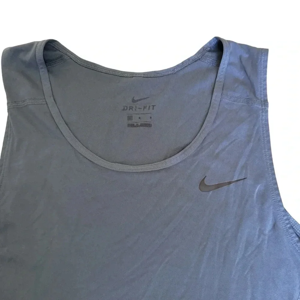 Nike Dri-Fit Grey Muscle Tank Top size L Sport Athletic Women’s